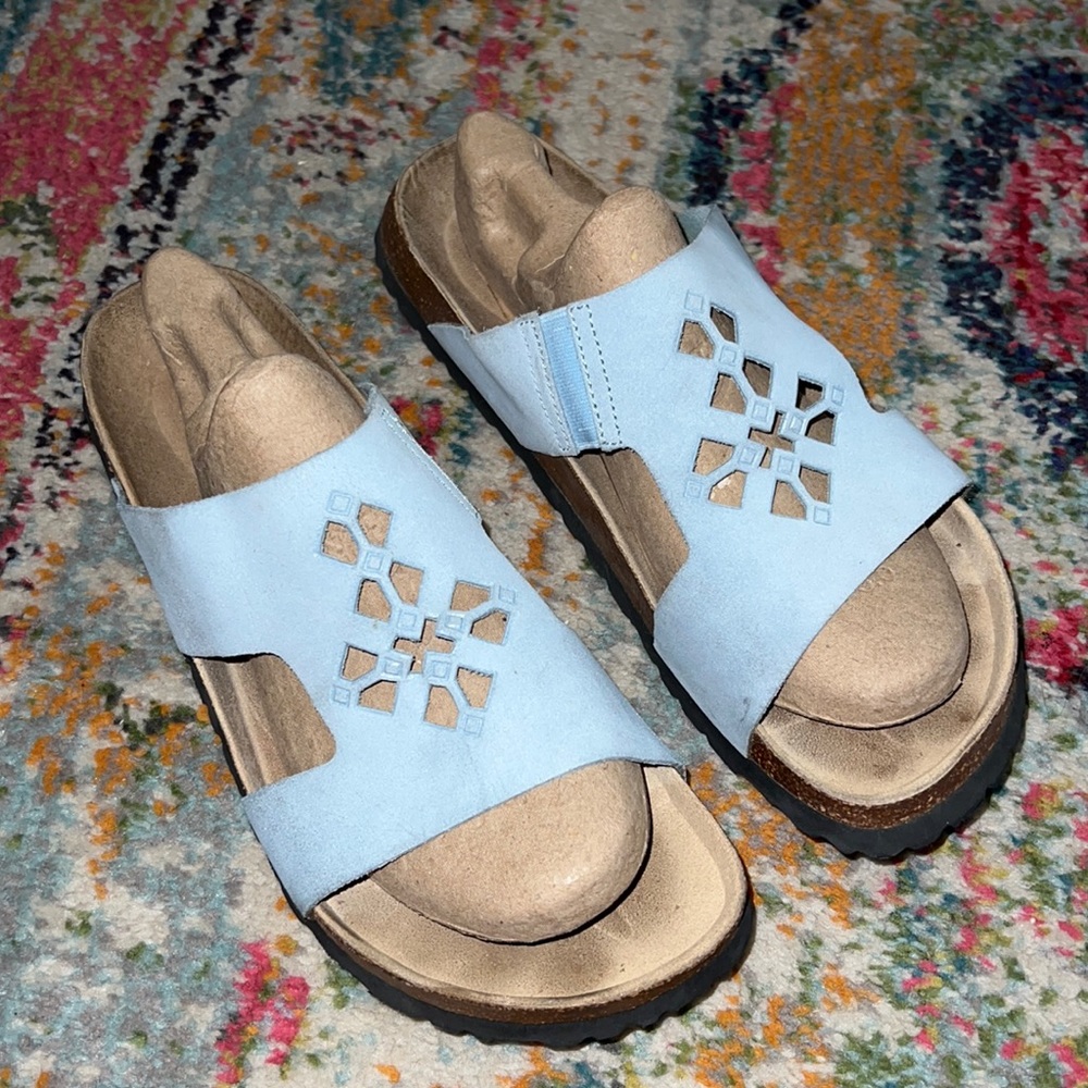 Betula/Birkenstock Light blue cutout sandals